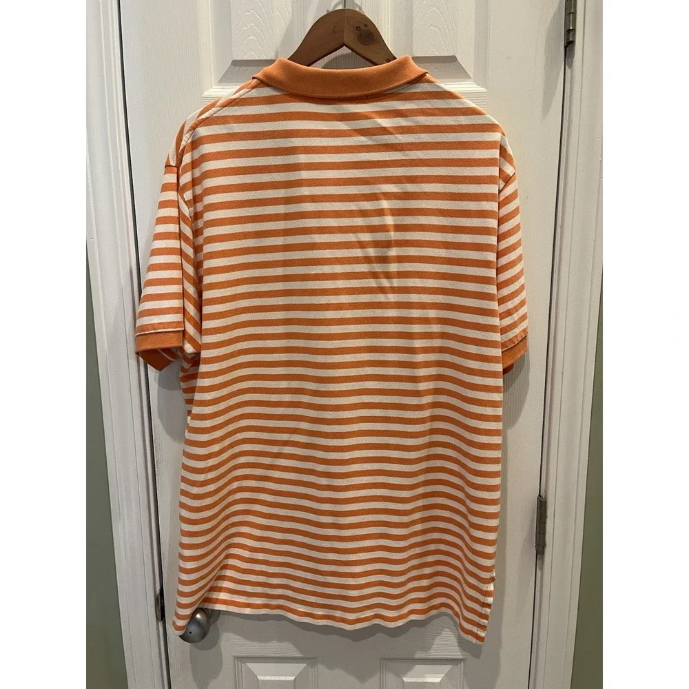 Polo‎ Ralph Lauren Shirt Mens XL Cotton Polo Golf Short Sleeve Orange White Pony